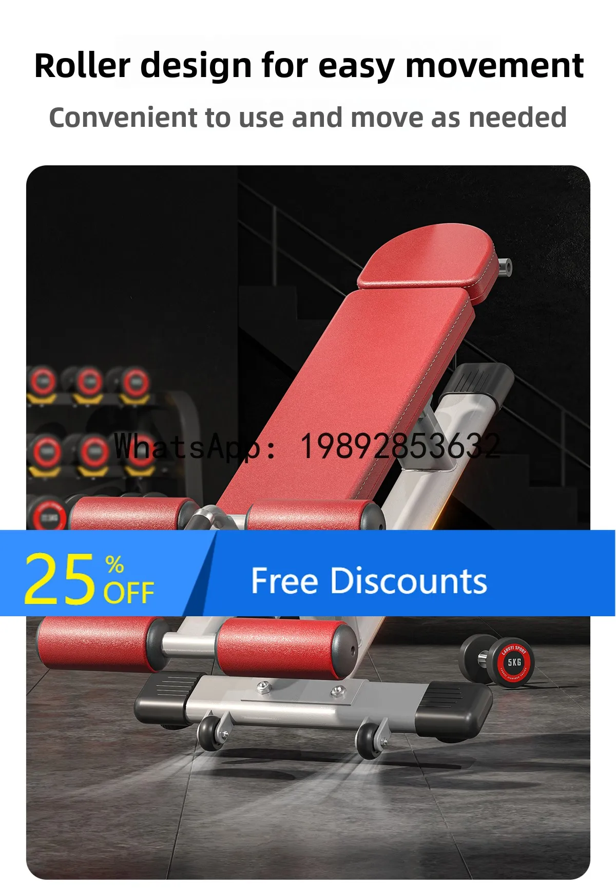 YFY Sit-Up Abdominal Board  Press  Dumbbell  Home Fitness Multi-Functional Exercise Equipment Training