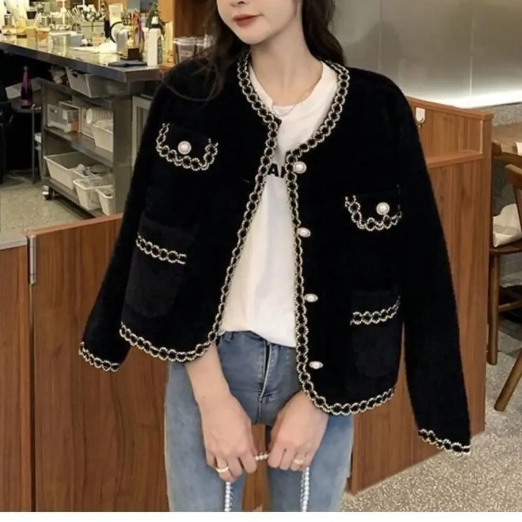 

Fashionable Short Quilted Jacket Women's Name Lady Elegance Water Mink European Style Korean Version Autumn Winter New Arrival
