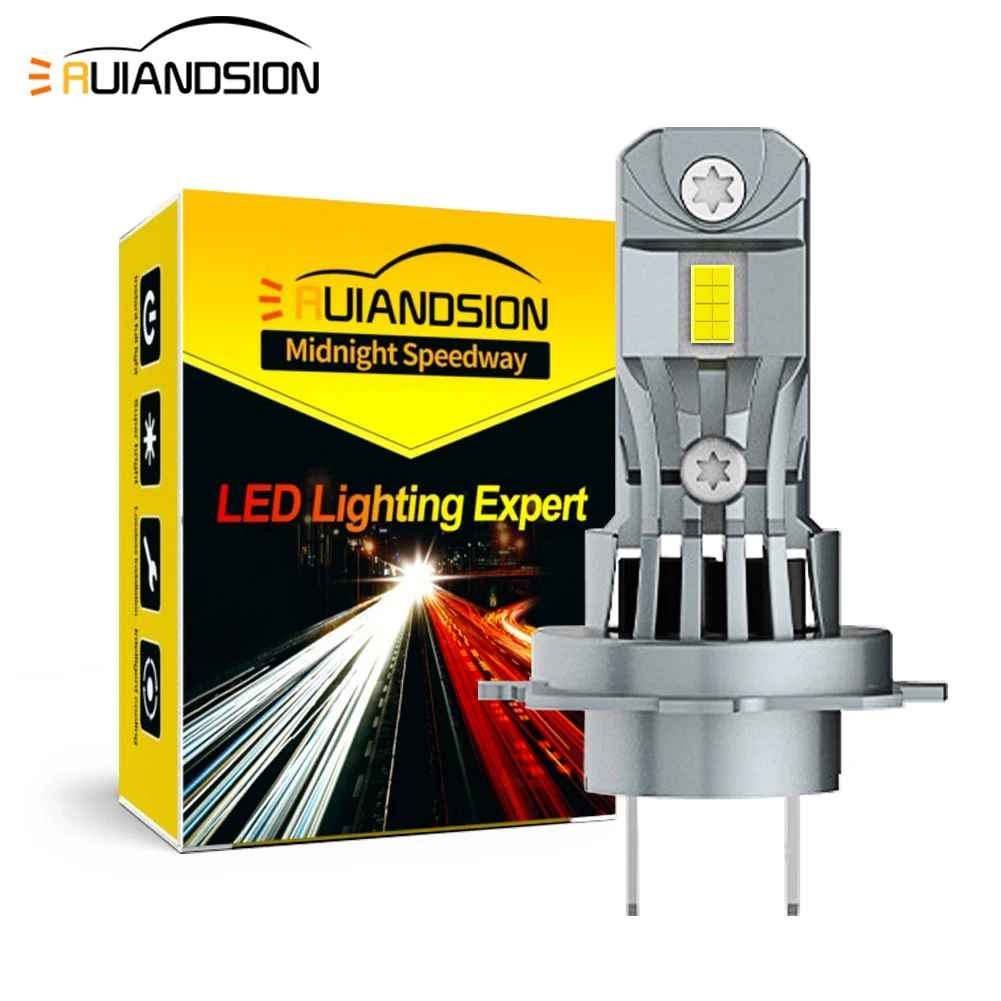 

H7 LED Lights for Car Headlight Bulb 3000LM Mini Wireless Auto Lamp Bright Spotlights with Cooling Fan 6000K 18W Headlamp 12V