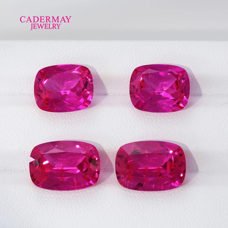 CADERMAY الوردي روبي الأحجار الكريمة المدخلات 4x6 مللي متر-12x16 مللي متر وسادة طويلة الوردي الوردي مختبر نمت روبي أحجار فضفاضة لصنع المجوهرات #4