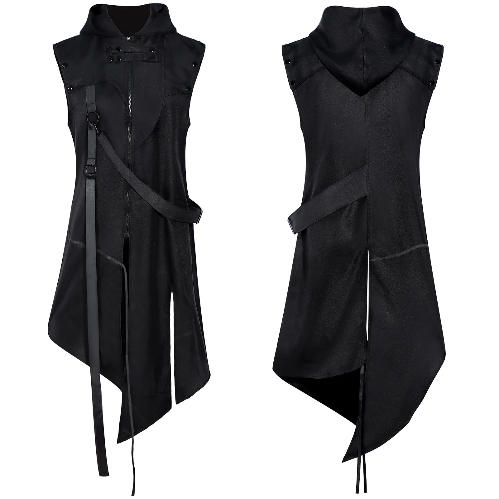 

Halloween Medieval Coat Victorian Vintage Gothic Black Long Jacket Costume Halloween Party Cosplay Outfits Men Women