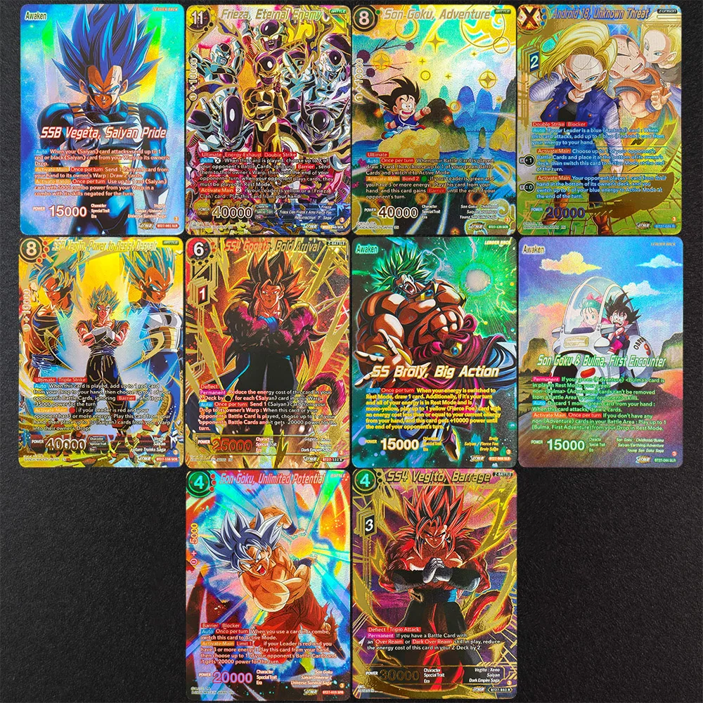 DIY Proxy Dragon Ball English SSB Vegito Son Goku Frieza Vegeta Gogeta SS Broly History of Z BT27 Game Collection Card Toy