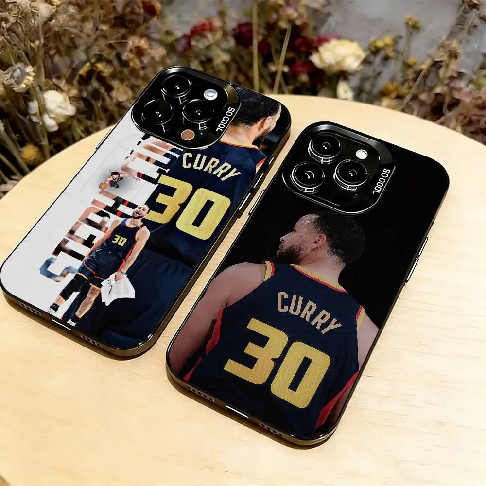 

Basketball Star Stephen Curry Phone Case For iPhone 17,16,15,14,13,12,11 Plus,Pro Max,XS,Colorful Silver Black Cover