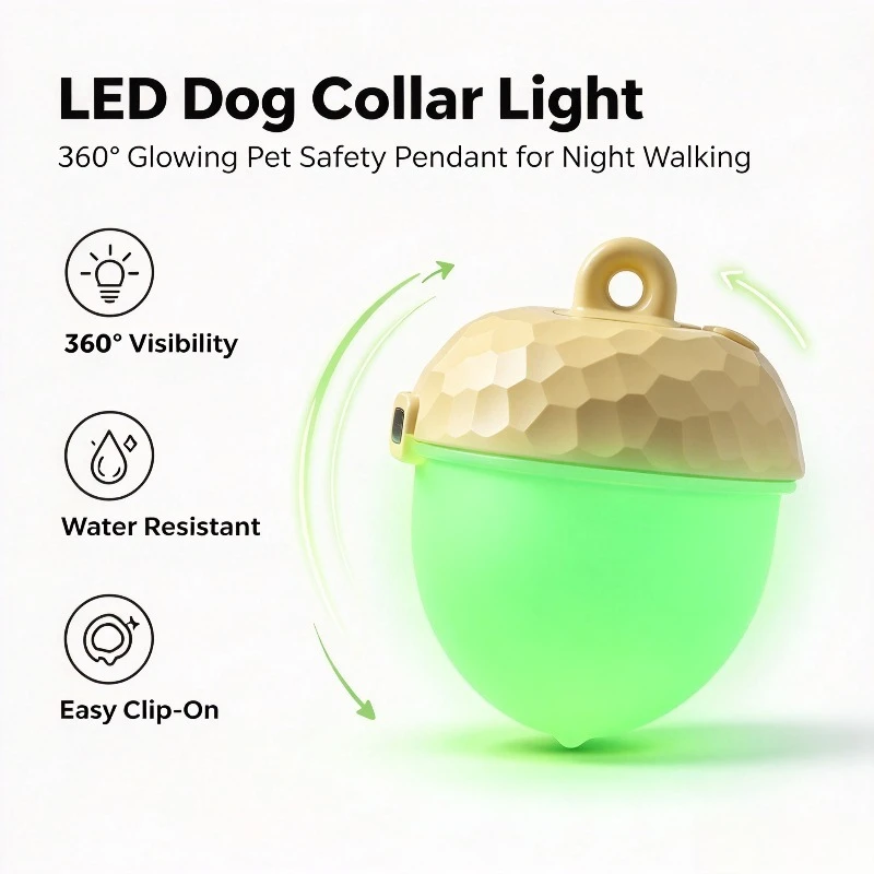 LED Light Dog Collar Pendant Night Walking Pet Safety Light Night Riding Visibility Pendant