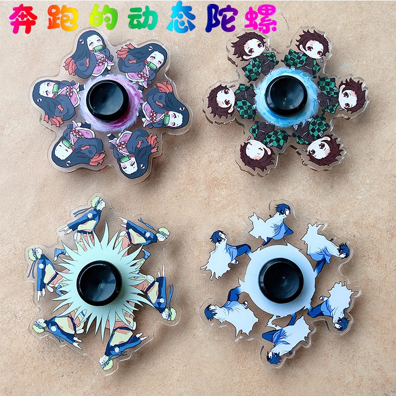 ZK20 Running 2022 New Anime Demon Slayer Fidget Relief Rodent Hand Spinner Kids Toy Fingertip Gyro Bearing Mute gift for kids