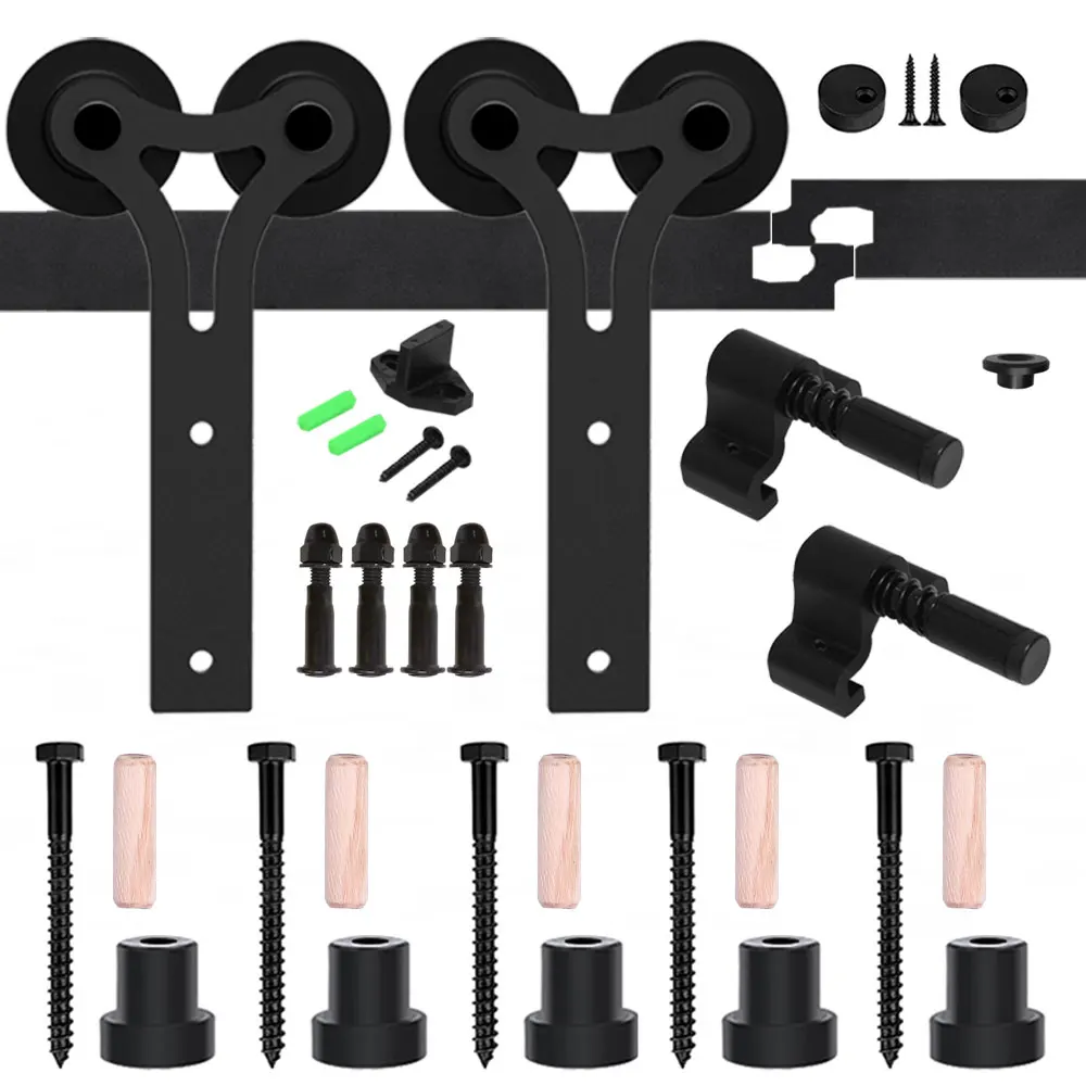 Imagem -06 - Kit de Hardware de Porta de Celeiro Deslizante Pesado Suave e Silencioso Fácil de Instalar Painel Único Estilo em Forma de y
