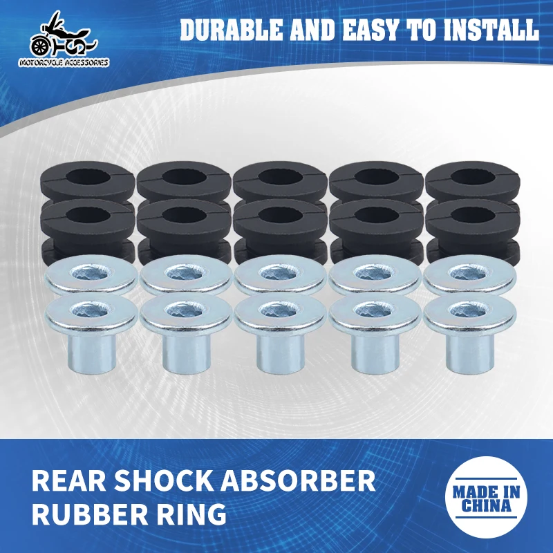SJ 10 Pieces/set Motorcycle Rubber Washer Bolt Combination Kit Fairing Bolt Pressure Relief Pad Buffer Washer Shock Absorber Kit