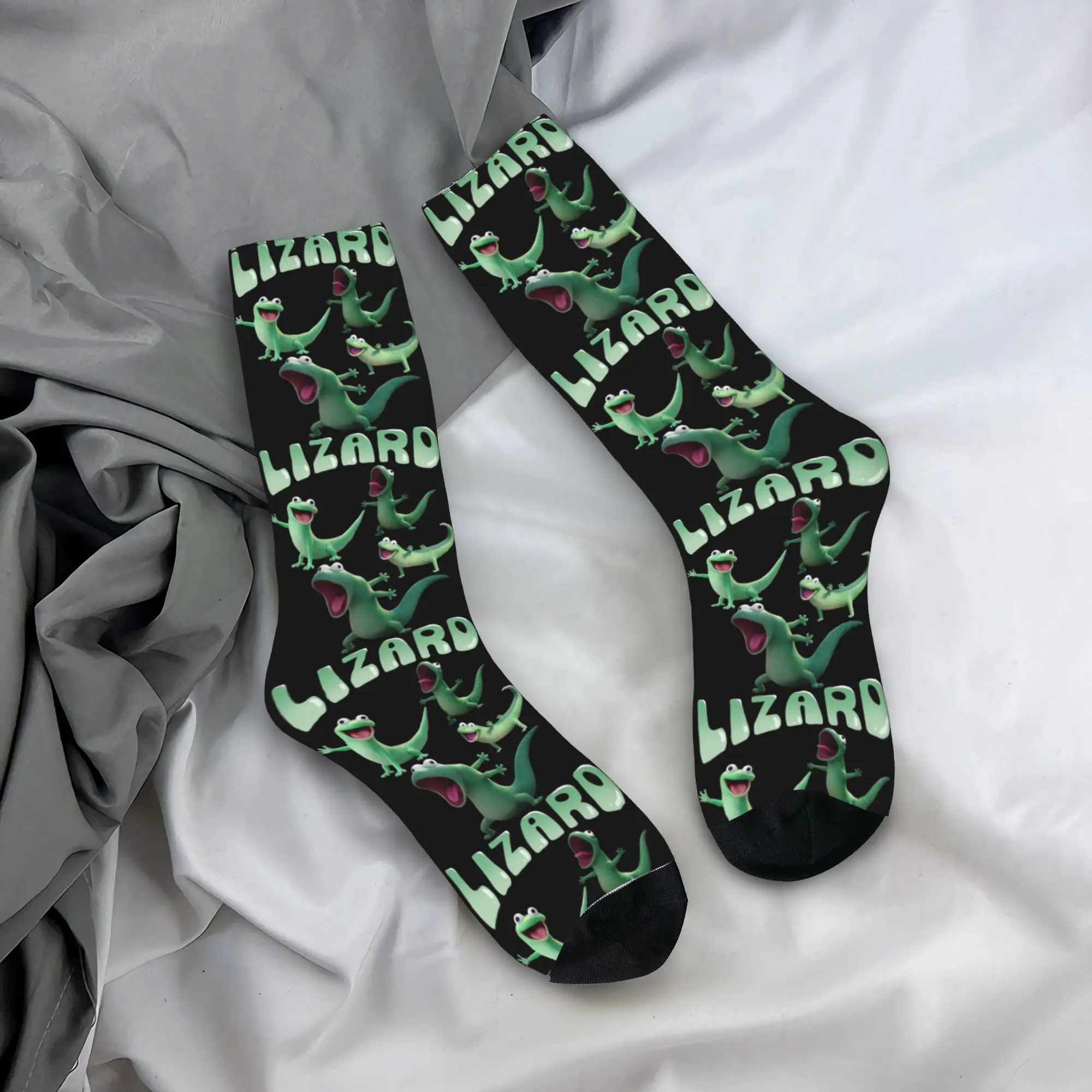 

Casual Funny Tom Lizard Meme Animal Lovers Football Socks Polyester Long Socks for Women Men Non-slip