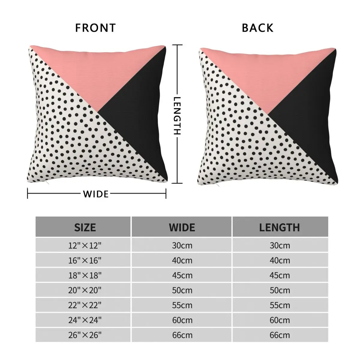 Dots Colors Rose Charcoal Square Pillowcase Polyester Linen Velvet Pattern Zip Decor Sofa Seater Cushion Case
