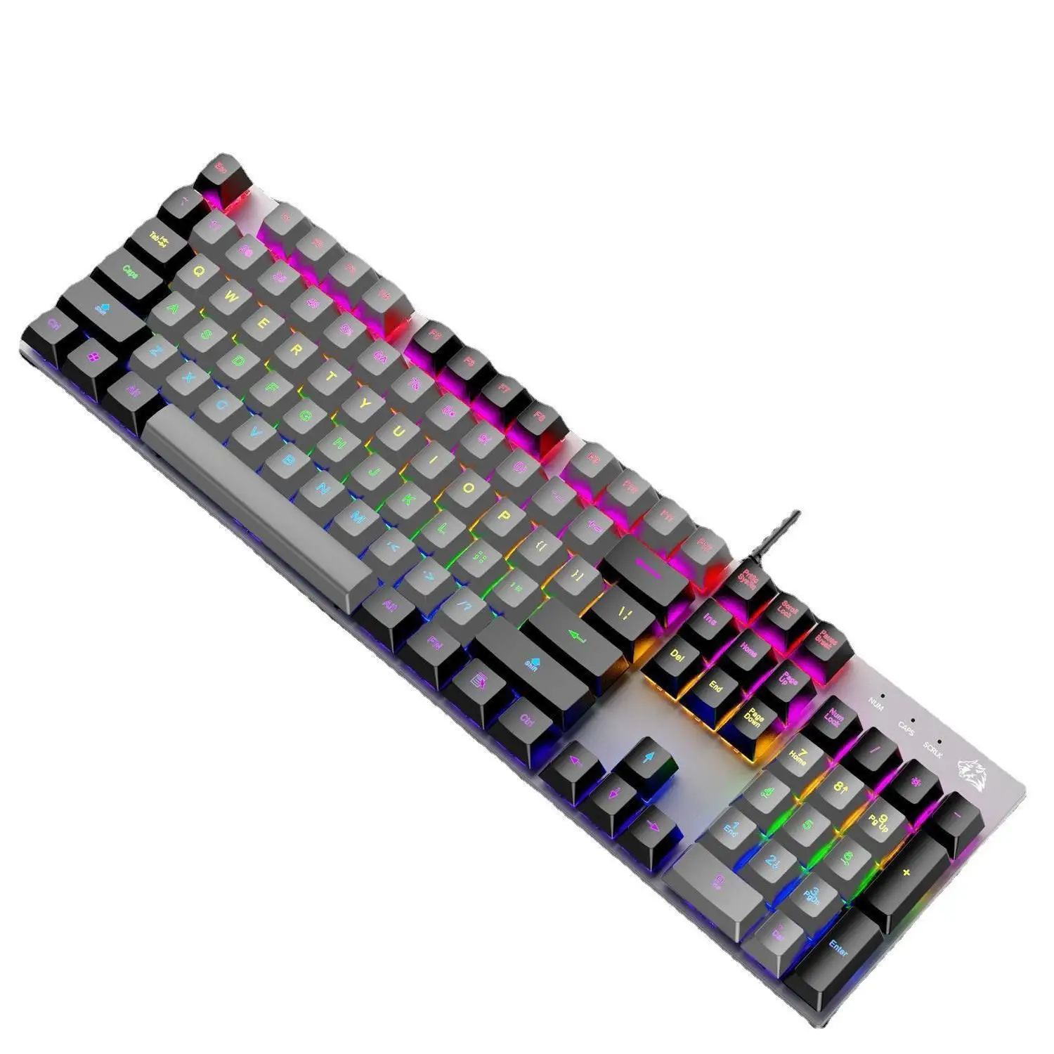 K1 Wired Mechanical  Gaming Keyboard Punk Dual Color Matching 104 Keys Rgb Backlit Light Computer Gamer Keyboard