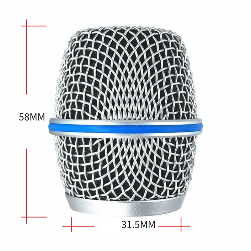 Microphone Replacement Head Steel Mesh Handheld Microphone Grill Mesh Head for Beta87A