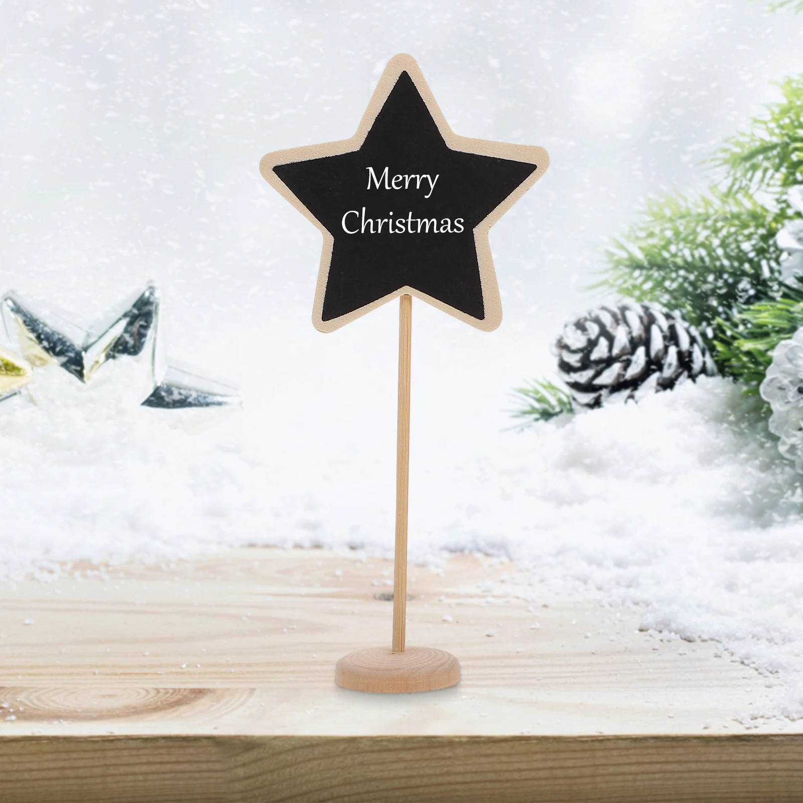 

10 Pcs Mini Chalkboard Signs Small Christmas Decor Decoration Picks Wood Tag Signage Blackboard Toppers