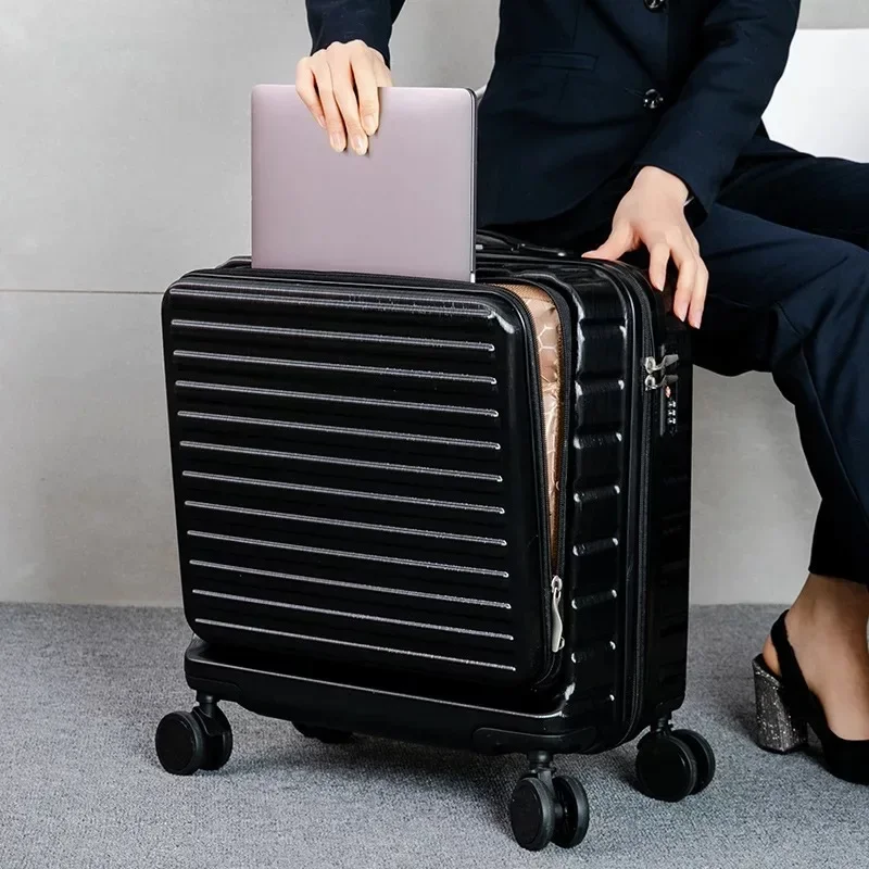 Women Rolling Luggage Travel Suitcase Case with Laptop Bag,Men spinner wheel Trolley PC Box Women luggage bag 18'' carry on