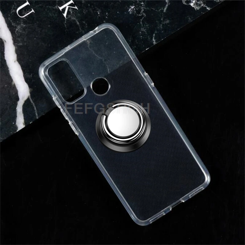 For Alcatel 1S 3L 2021 1S2021 3L2021 6025H Back Ring Holder Bracket Phone Cover TPU Soft Silicone Case