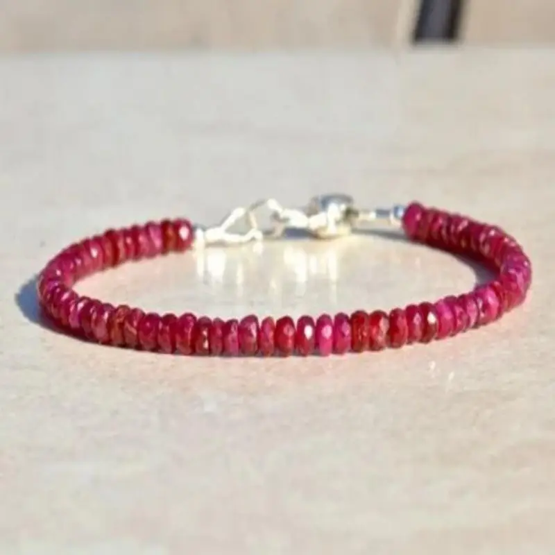 Pulsera de cuentas de calcedonia roja natural tallada de 2x4 mm, 7.5 pulgadas, joyería energética, borla Japa para hombre, cuentas curativas, piedra Buda Mala