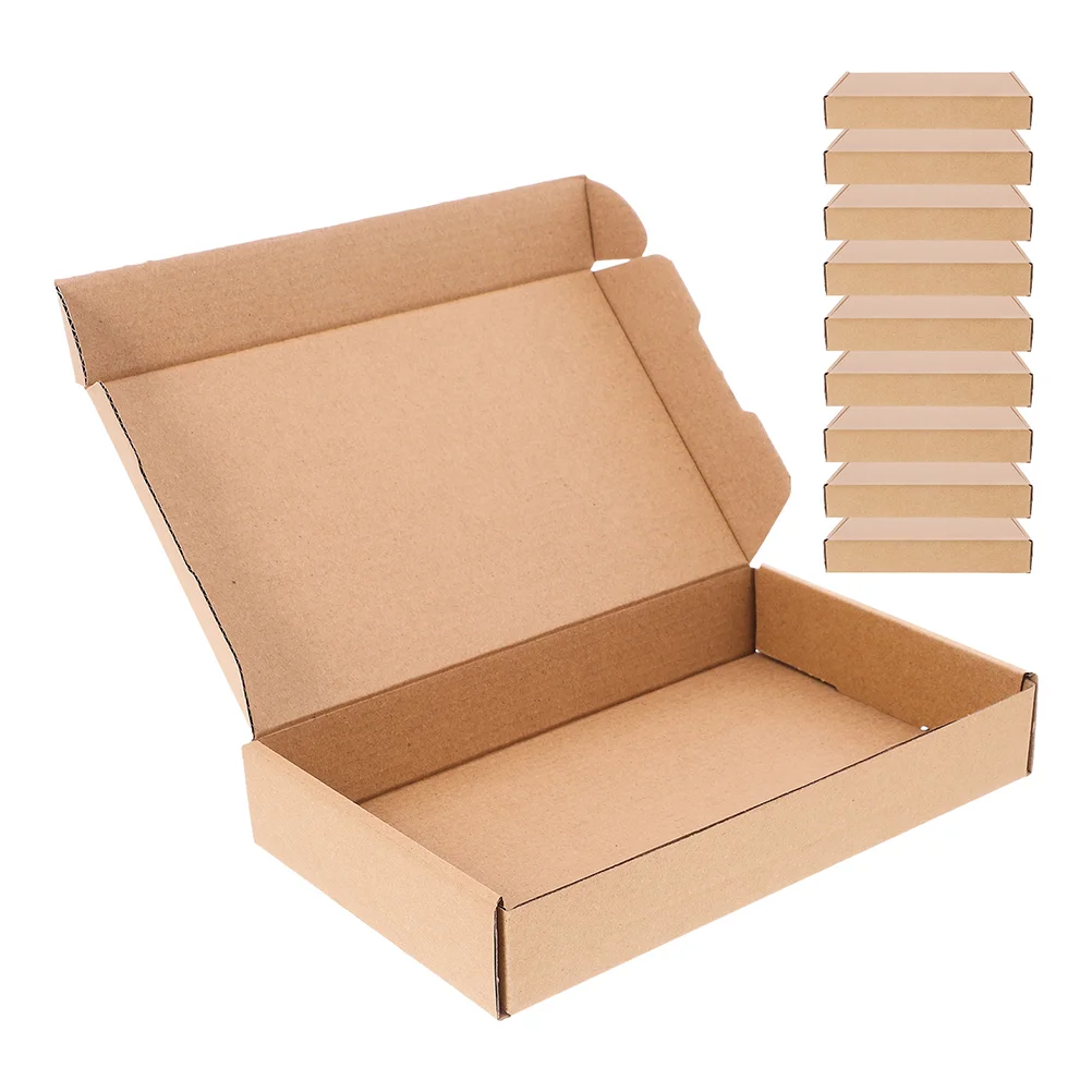 10 Pcs Carton Book Shipping Boxes Kraft Packing Mailing Business Mailer Paper Extra Hard