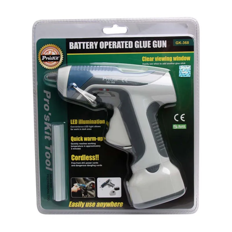 Pro's Kit Gk386 Hot Melt Glue Gun Battery Powered, Glue Sealing Gun Pro'skit