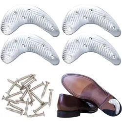 2 Pair Sole Repair Kit Metal Heel Plates and Nails Heel Taps Tips Sole Heel Guard Repair Pads Shoe Repair Heel Plates Repair