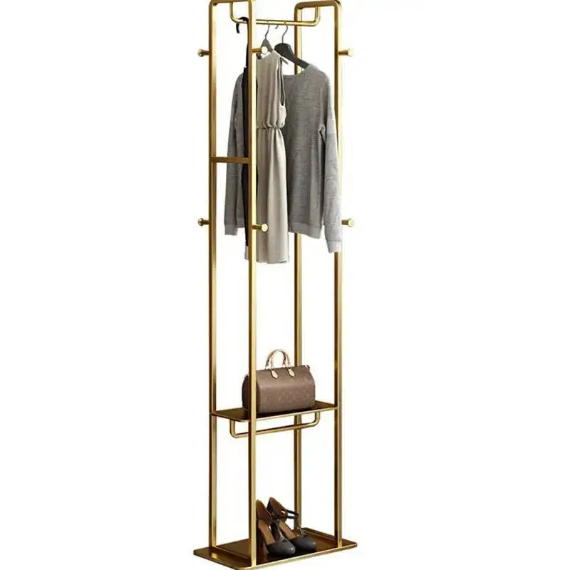 Foldable Floor Coat Rack Standing Metal Hanging Shelf Clothes Rack Storage Multi-hanger Entrance Hall Porte Vetement Furniture