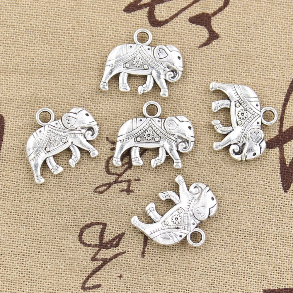 6pcs Charms Thailand mounts elephant 16x20mm Antique Silver Color Pendants Making DIY Handmade Tibetan Finding Jewelry