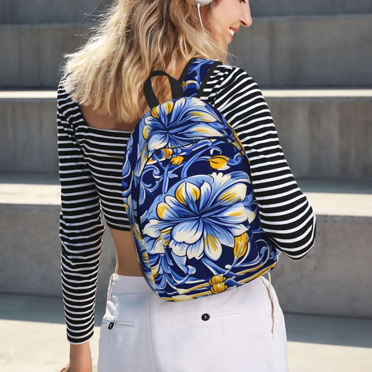 

Italian Majolica Tile 20 Student Backpack School Bag Hiking Travel Daypack for Boys Girls Fashion Bookbag Shoulder Bags