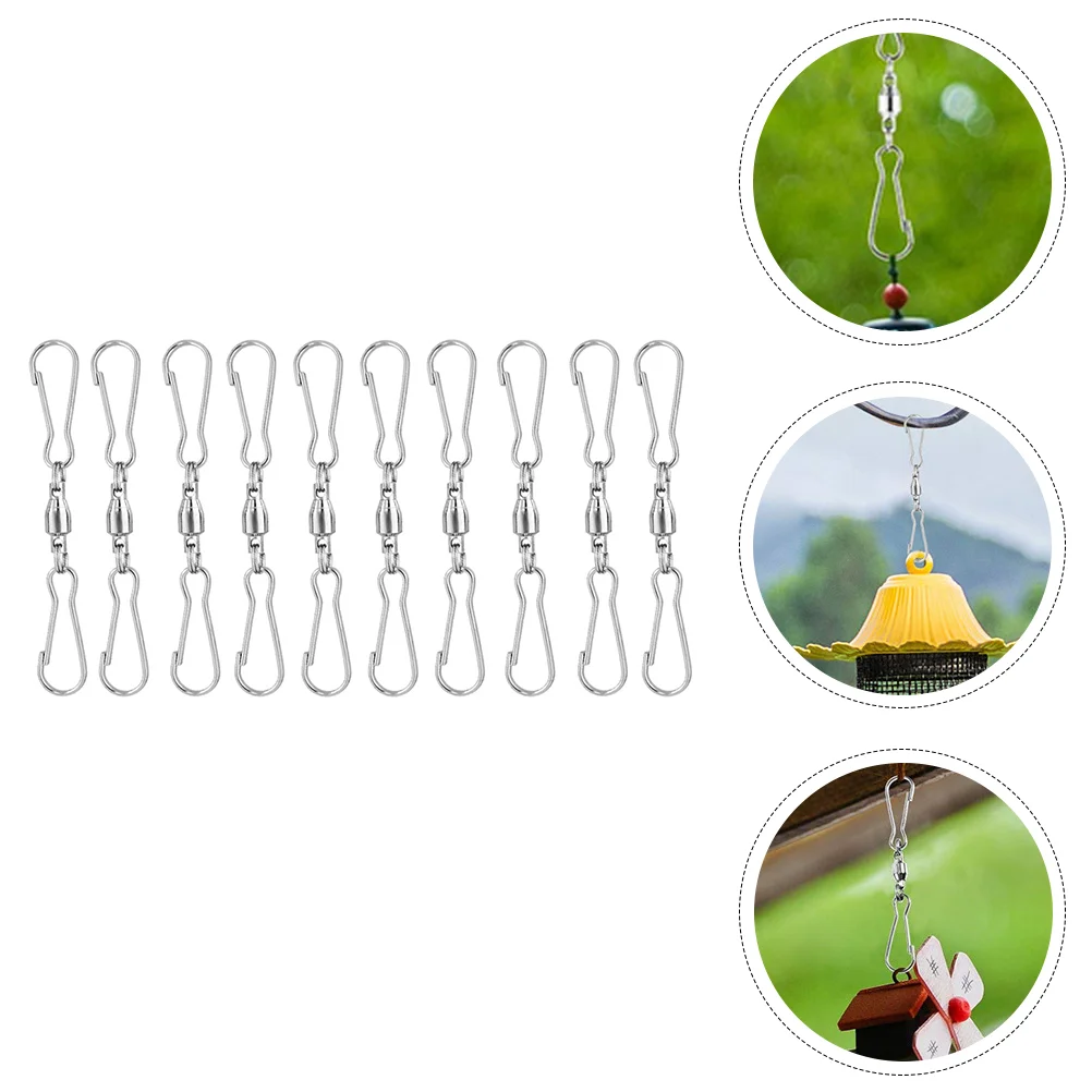 20 Pcs Swivel Hook Birds Feeder Heavy Duty Clothes Rack Metal Hanger Garden Storage Dual Clips Stainless Steel Hanging Hooks