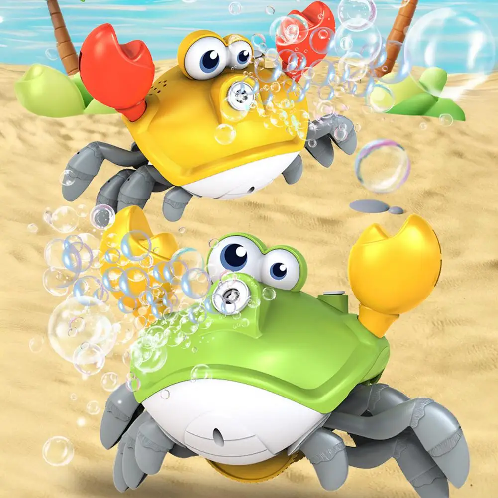 Crab-shaped Bubble Blower Electric Crab Bubble Machines with Led Lights Music Automatic Blower for Kids Fun Outdoor for Children
