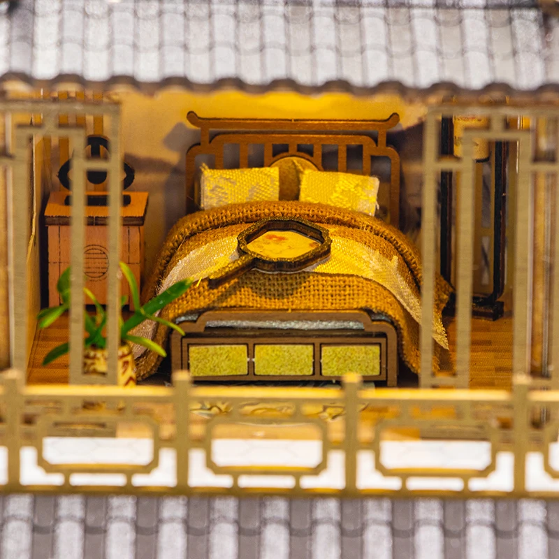 نموذج بناء مصغر للفناء العتيق وصل حديثًا - فيلا خشبية كبيرة يمكنك صنعها بنفسك، هدية إبداعية لعيد الميلاد والهالوين #3