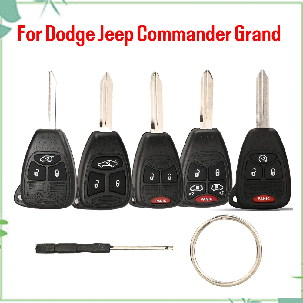 

jingyuqin New Remote Car Key Shell Case Fob For Dodge Jeep Commander Grand Cherokee Chrysler Aspen 300