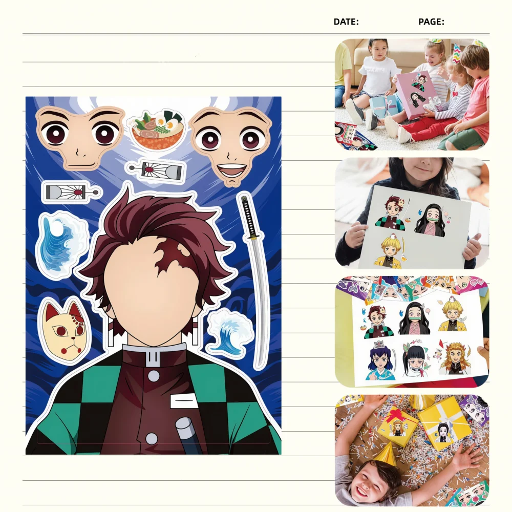 Hot Sheets Demon Slayer Cartoon Anime Puzzle Sticker DIY Phone Laptop Luggage Skateboard Graffiti Decals Fun for Gift