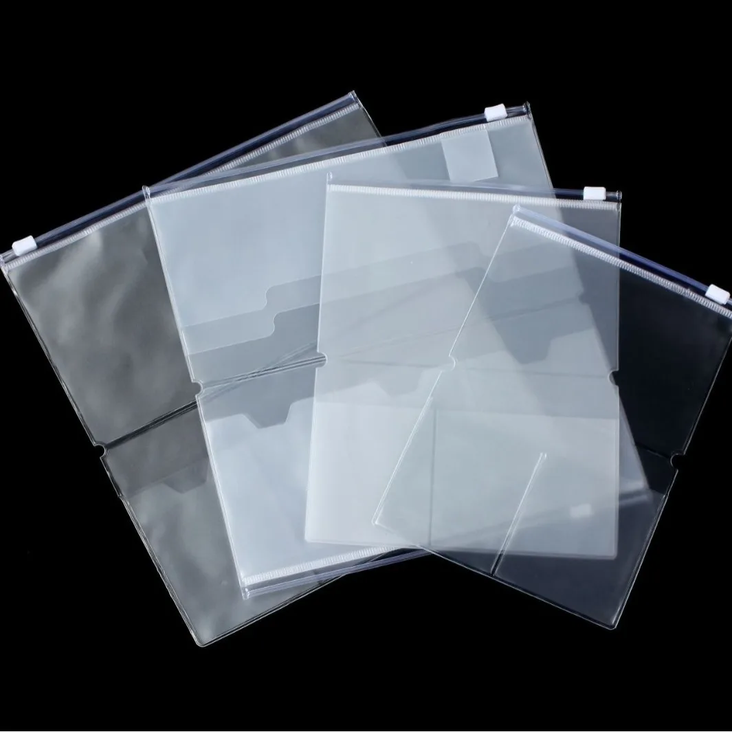 Diario per notebook da viaggio standard in PVC Borsa per pagina interna con cerniera in PVC Borsa per ricevute per biglietti da visita
