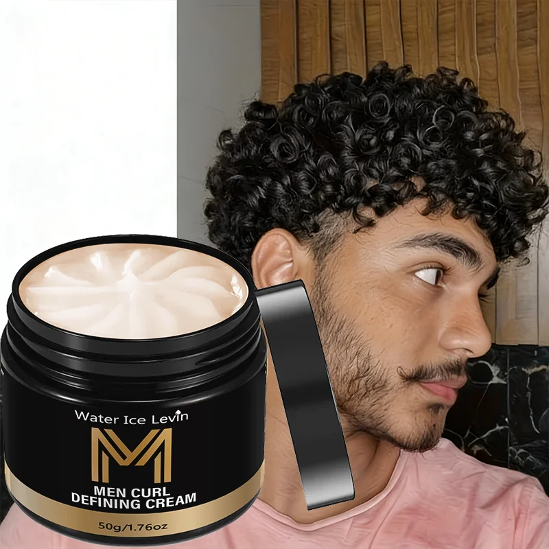 Water Ice Levin Men Curl Defining Cream Defines Curls Enhances Elasticity Adds Moisture Curly Hair Styling Care 50g