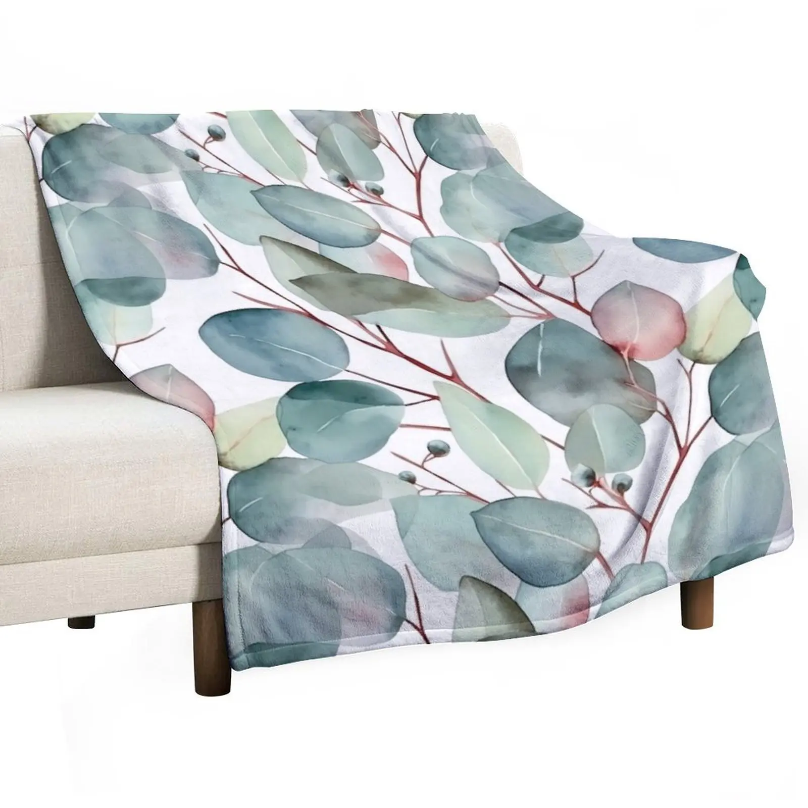 Nature Design 11 Vintage Eucalyptus Floral Flowers Fleurs Flores Throw Blanket Hairys Kid'S Summer Beddings Blankets