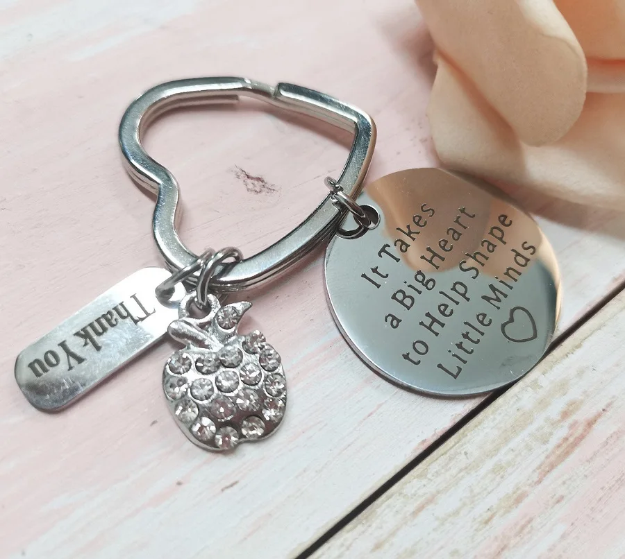 New Round Key Ring Gift for Her & Him,Teachers Day Gift,Memorial Gift for Teachers