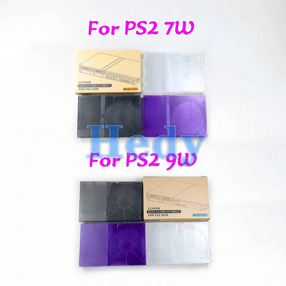 1 Set Transparente Matte Hülle Vollständiges Gehäuse mit Knopfschraube für PS2 7W SCPH-7XXXX für PS2 Slim Spielkonsole 9W 90001