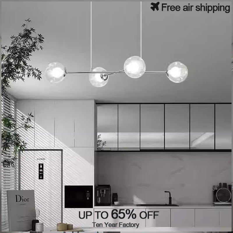 

Ultra Modern Clear Glass Chandelier with Chrome Finish Ceiling Hanging Pendant Lamp Lighting for Dining Room Living Room and Bed