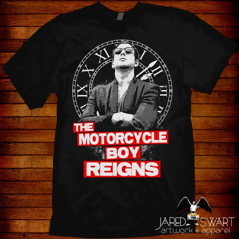 Rumble Fish inspired T-shirt The Motorcycle Boy. Sizes S M L XL 2XL 3XL 4XL 5XL also in ladies fit S-2XL