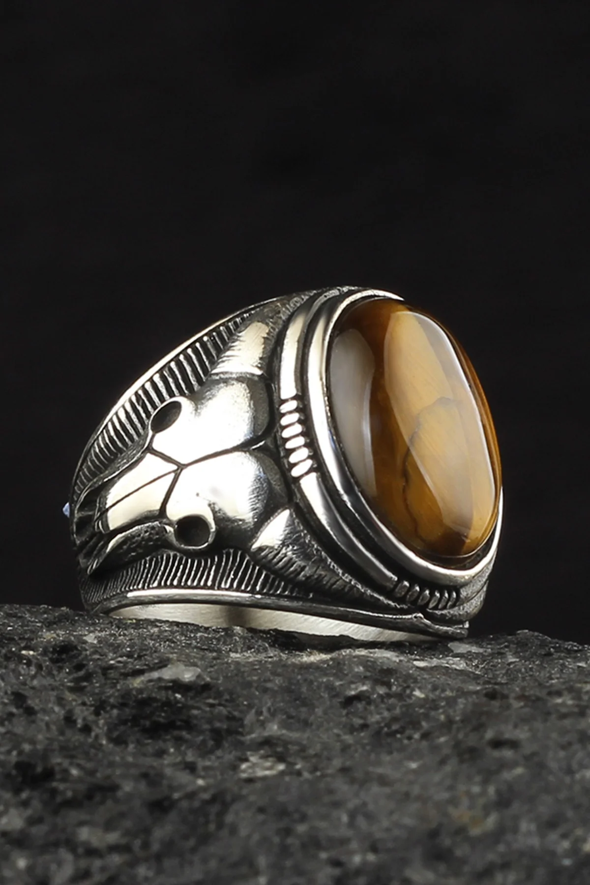 

Tiger's Eye Gemstone 925 Sterling Silver Men 'S Ring