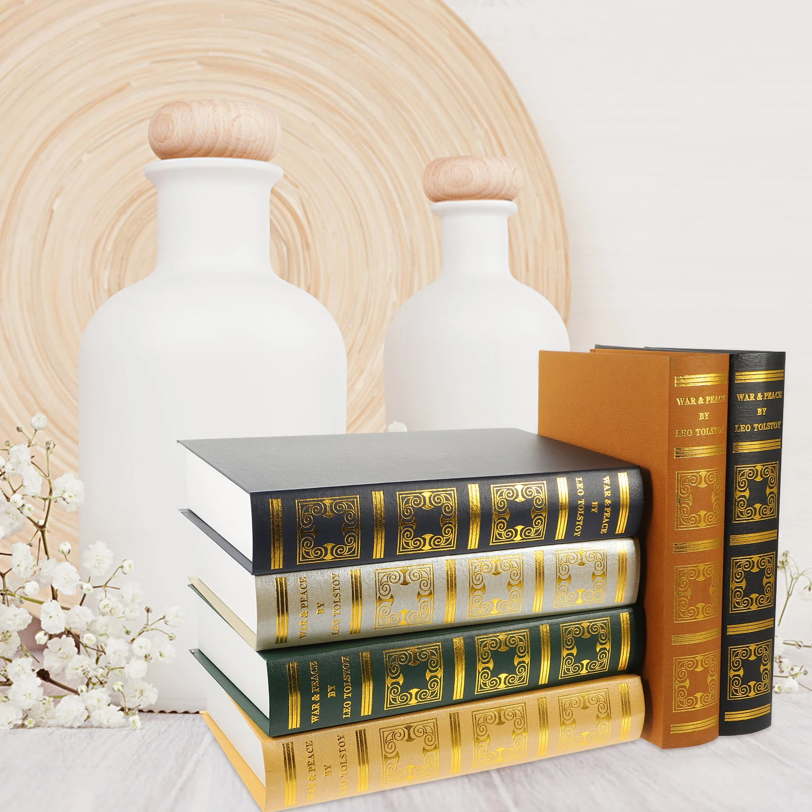 

6 Pcs European Retro Fake Book Decorative Ornaments Bookshelf Simulation Artificial Tabletop Faux Coated Paper Adornment