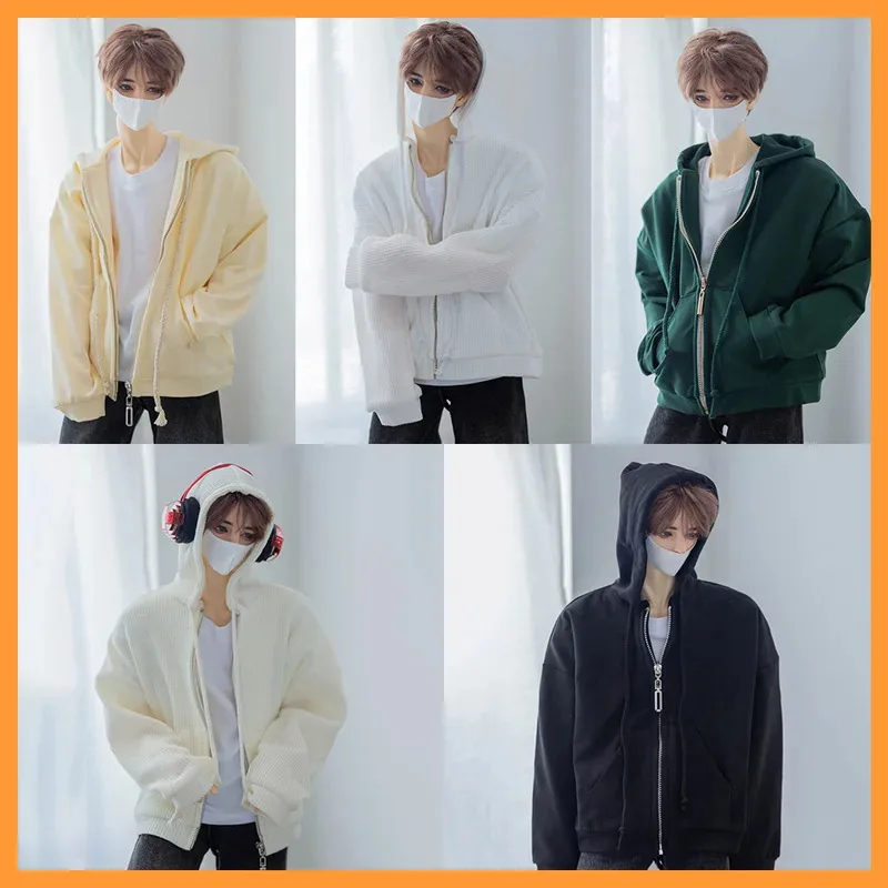 

【Высокое качество】1/3, масштабная модная тенденция, свободная повседневная толстовка с длинными рукавами и капюшоном на молнии с карманом на шнурке для ID75 1/4 кукол