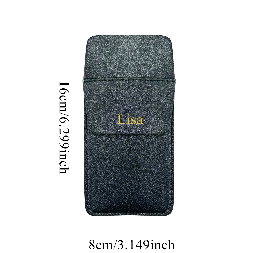 Customized name Moranti colored pu leather nurse pen case, double-layer anti-ink leakage pocket, white coat storage pen case image 6