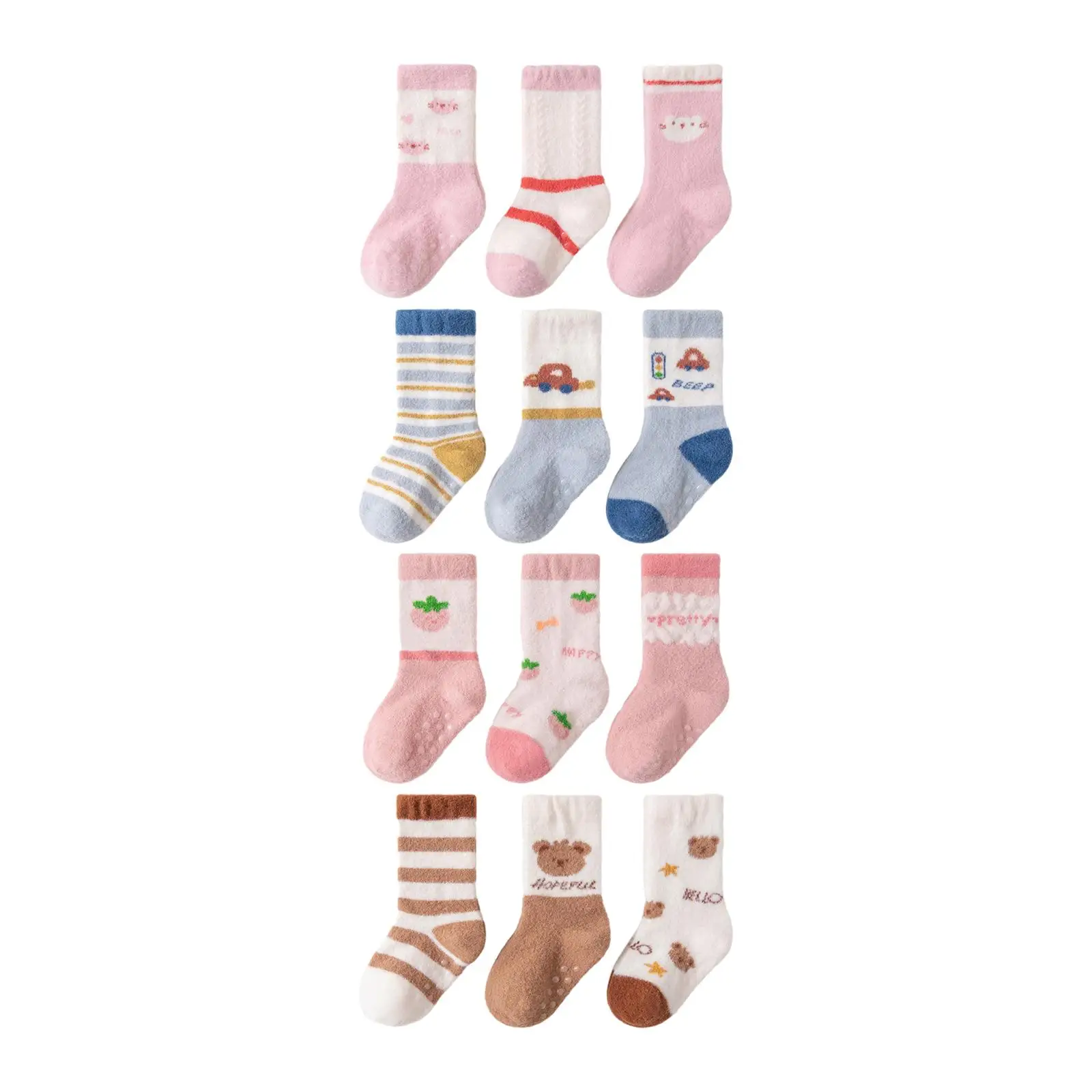 

3 Pairs Baby Socks Non Slip Socks Warm Cute Breathable Fashion Children's Socks