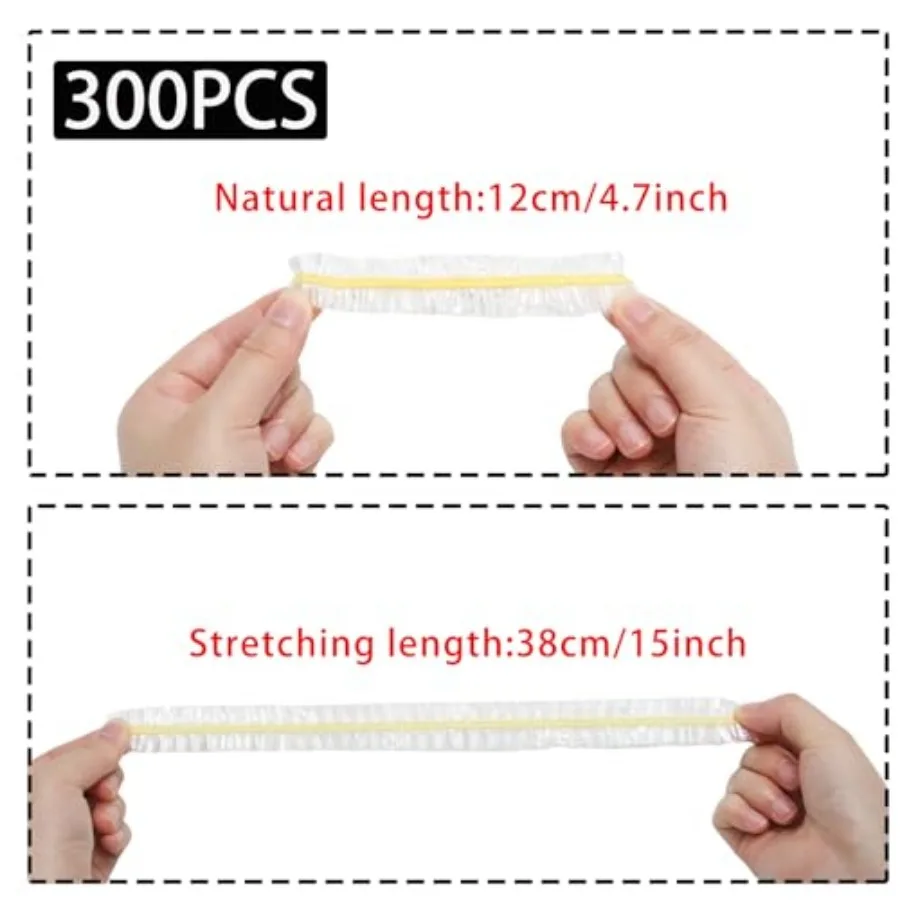 300 Pcs Plastic Bowl Covers Stretch Edging Disposable Food Covers Flexible Storage Packaging