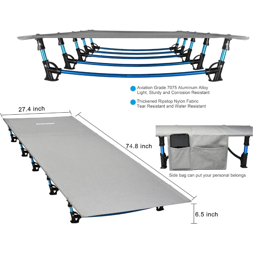 Imagem -02 - Barraca Camping Bed Portátil para Viagens ao ar Livre Base de Cama Dobrável Leve Cinza Apto para Caminhadas Montanhismo