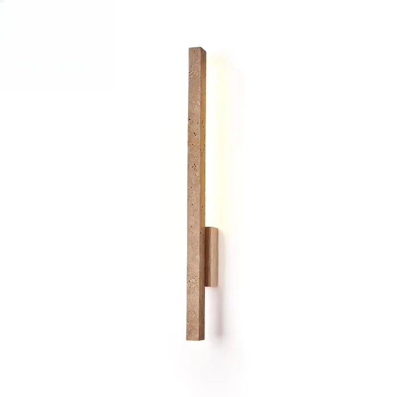 Minimalist Wabi-sabi Nordic Linear Travertine Wood Wall Sconce Wholesale OEM Production Factory Direct Vedra Wall Lamp