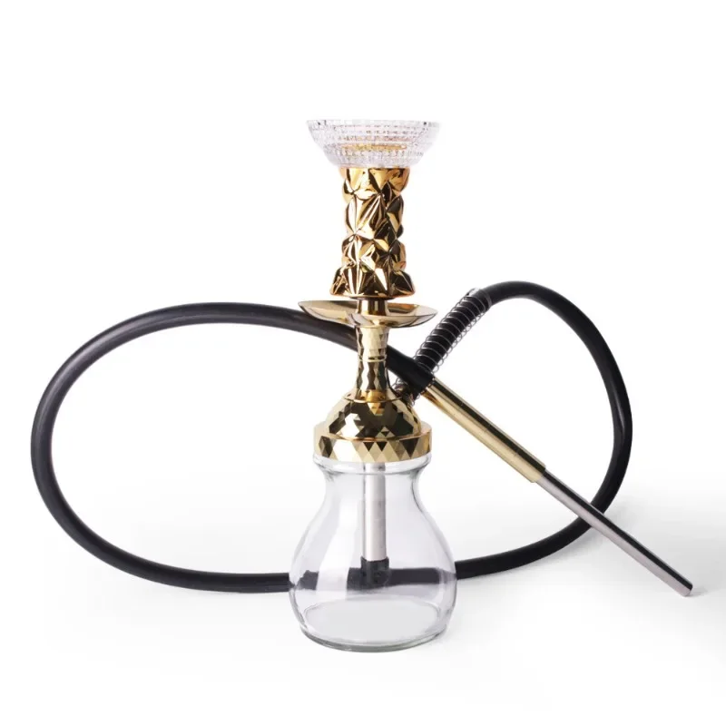 

European and American Arabian shisha, small portable exquisite hookah, golden diamond surface