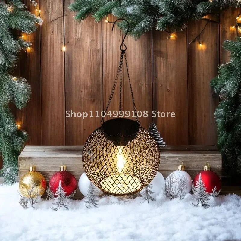 All-Weather Solar Light: Outdoor Hanging Iron Lantern for Pathway, Yard, and Patio