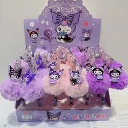 Penna Gel Sanrio Kuromi Melody ciondolo peluche cartone animato 12/24 pezzi cancelleria per studenti Kawaii 24 pezzi penna firma scuola carina all'ingrosso