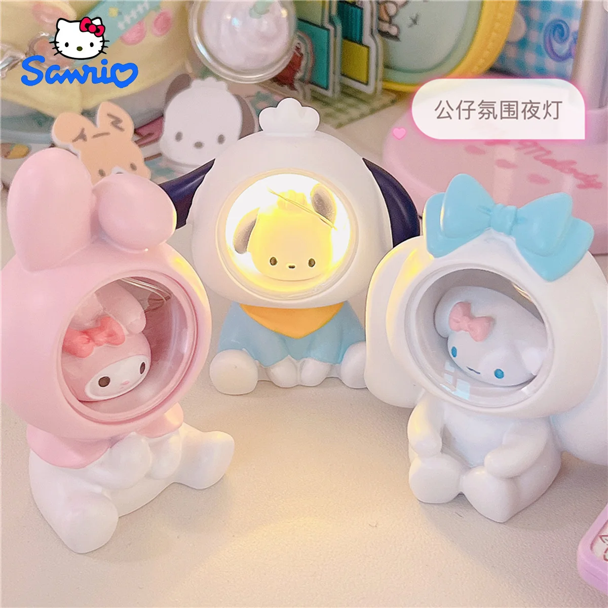 

Sanrio Lovely Melody Cinnamorroll Pachacco Resin Fantasy Desktop Nightlight Gift High Beauty Atmosphere Lamp Decorative Lamp Boy