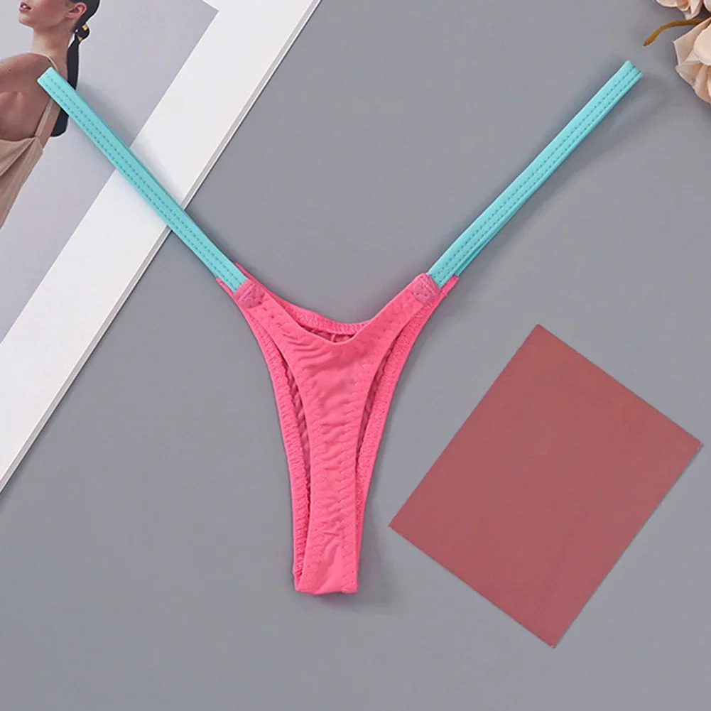 Womens T Back Sexy 18 Fancy Women Underwear Classic T Pants Thin Straps Low Waist Multi-color Stitching Elastic Erotic Lingerie image 3